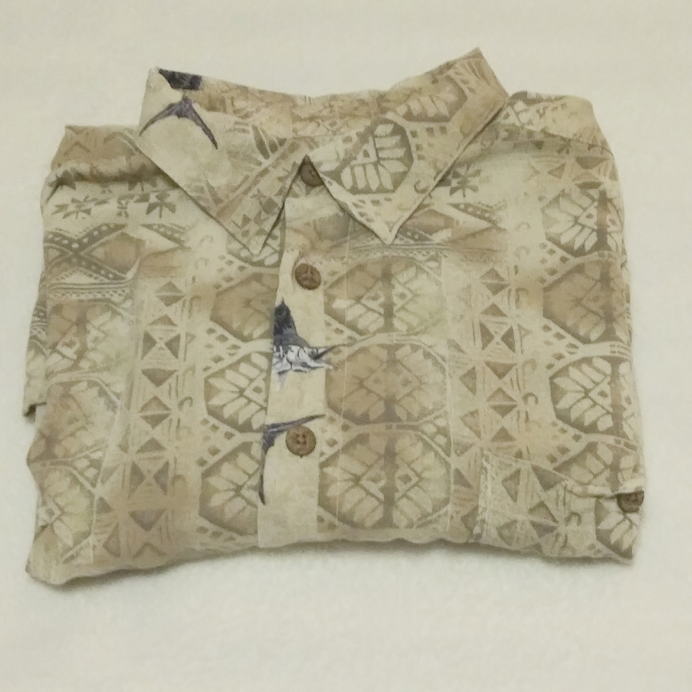 Puritan Fish Motif Camp Shirt Size 2XL
